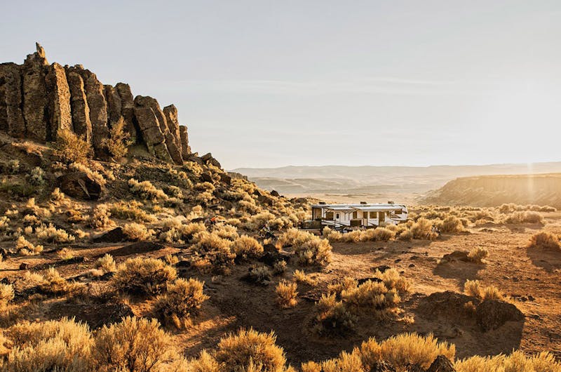 5th Wheel Camper in the desert