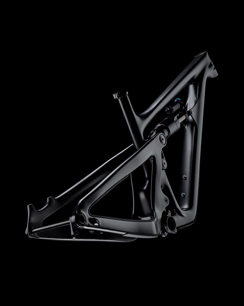 A black bike frame component