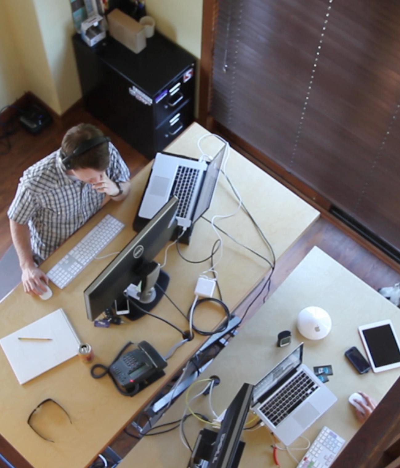Man working in front of a computer