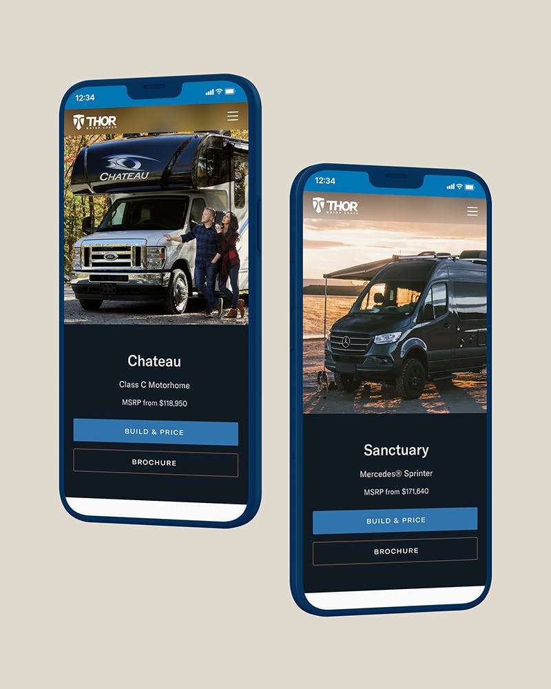 Thor Motor Coach single brand mobile screens