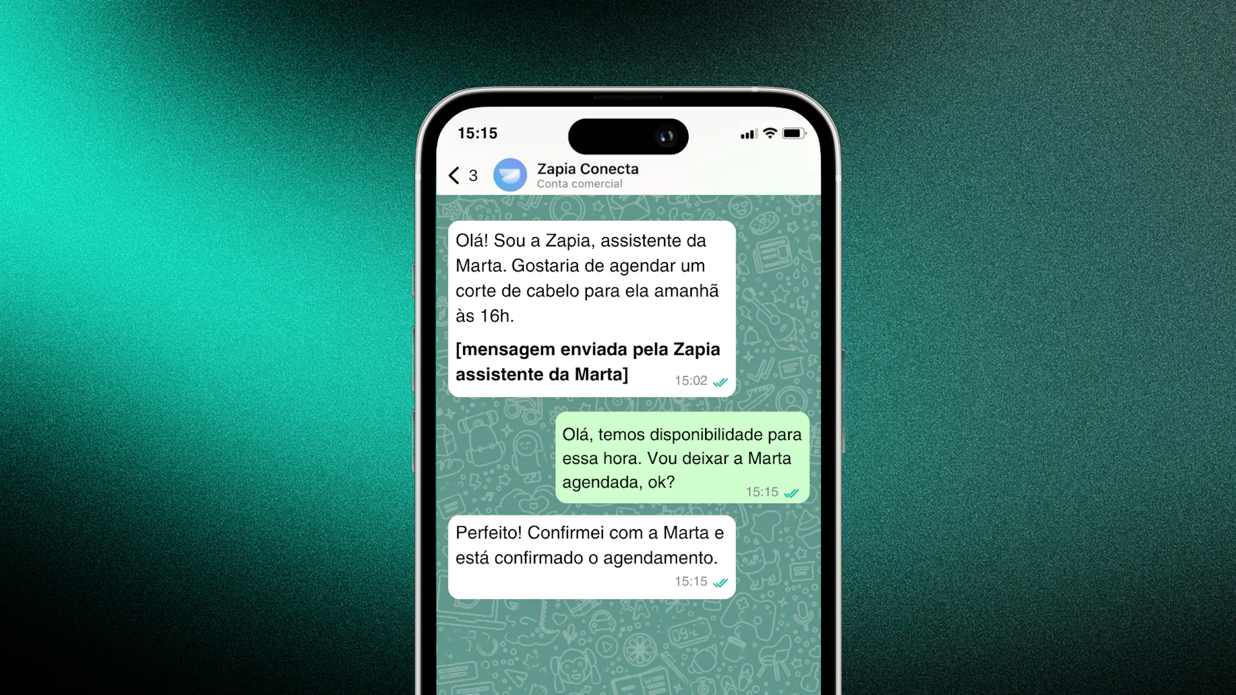 La imagen es una captura de pantajja que muestra el agente de IA finalizando la tarea en WhatsApp