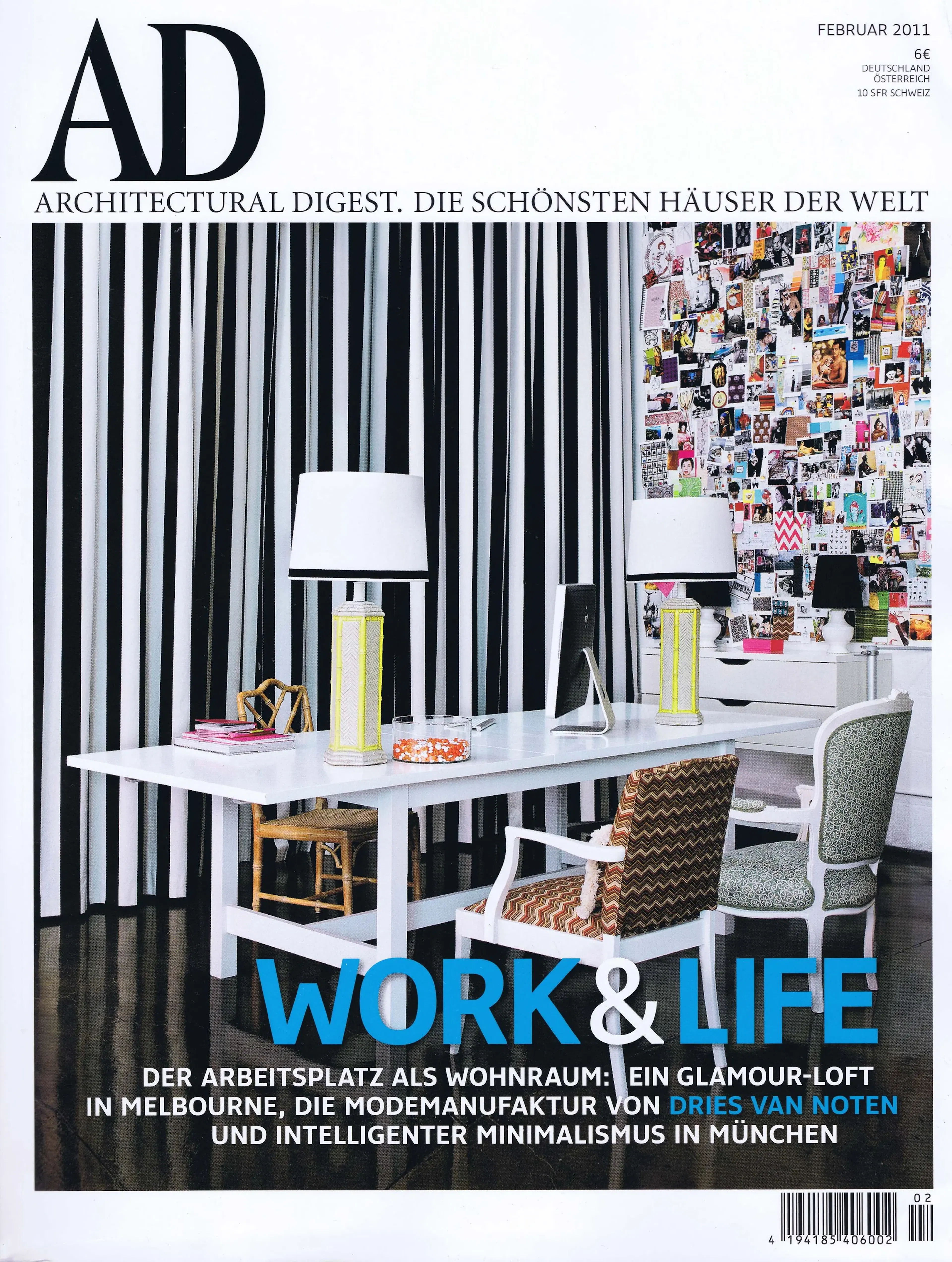 Cover Februar 2011 Architectural Digest. Praxis Zaritzki