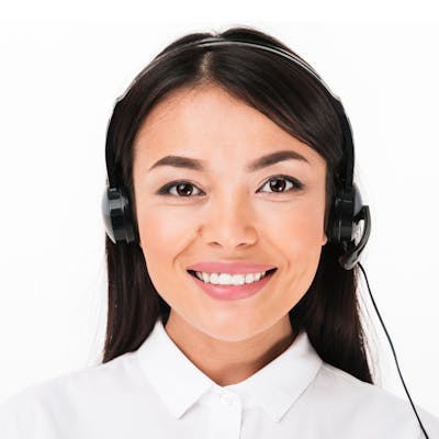 Mulher com headphone.