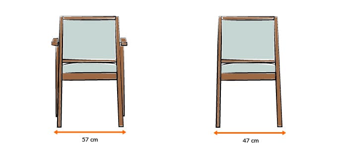 Chaise avec accoudoirs salle a manger Acomodo
