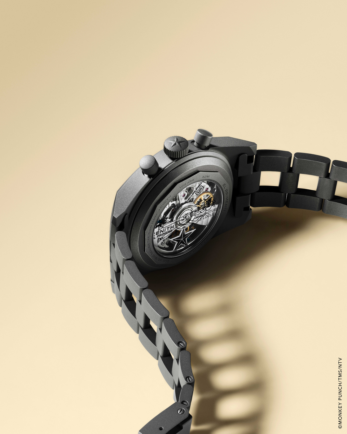 自動巻き 腕時計 ブラック ステンレス　ZENITH表記有り 自動巻き 腕時計 ブラック ステンレス ZENITH表記有り