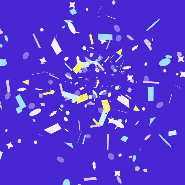 Confetti on a purple background