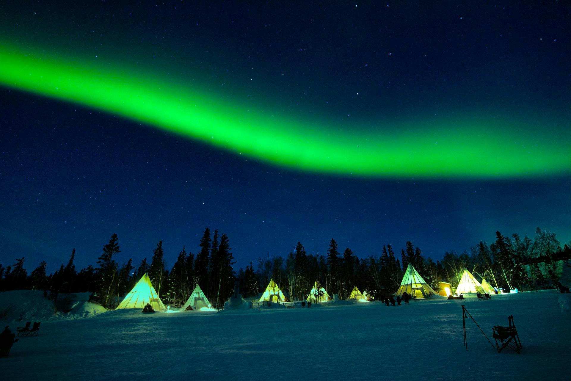 Northern lights in Yellowknife, Canada