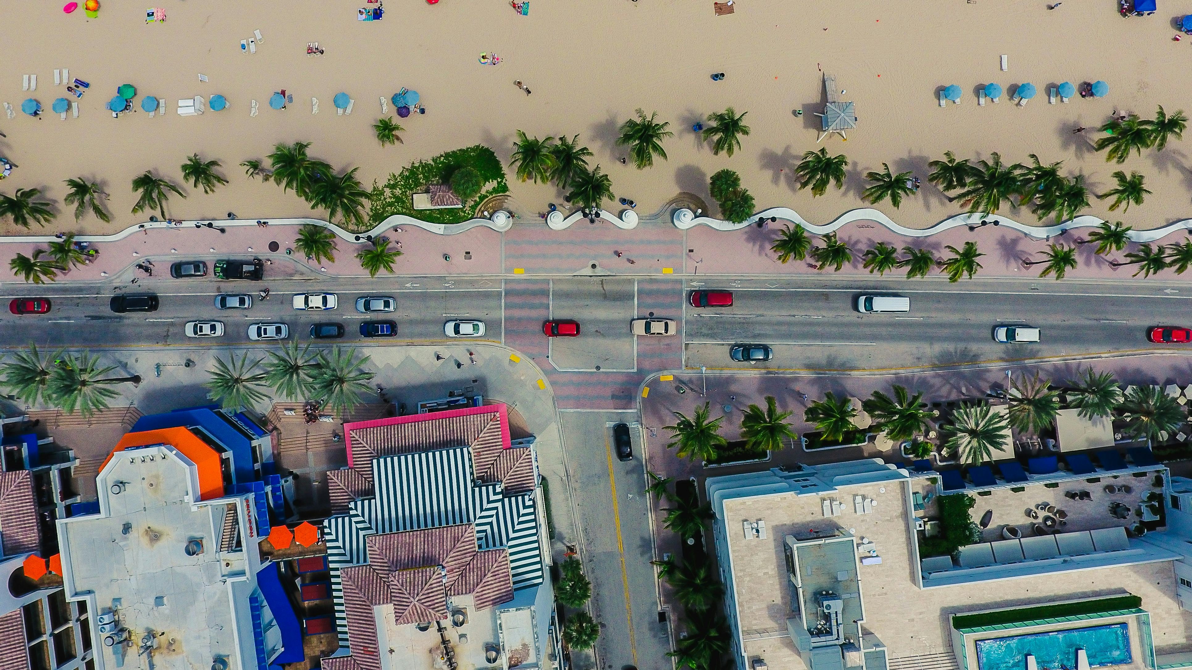 Fort Lauderdale, Florida boardwalk from above
