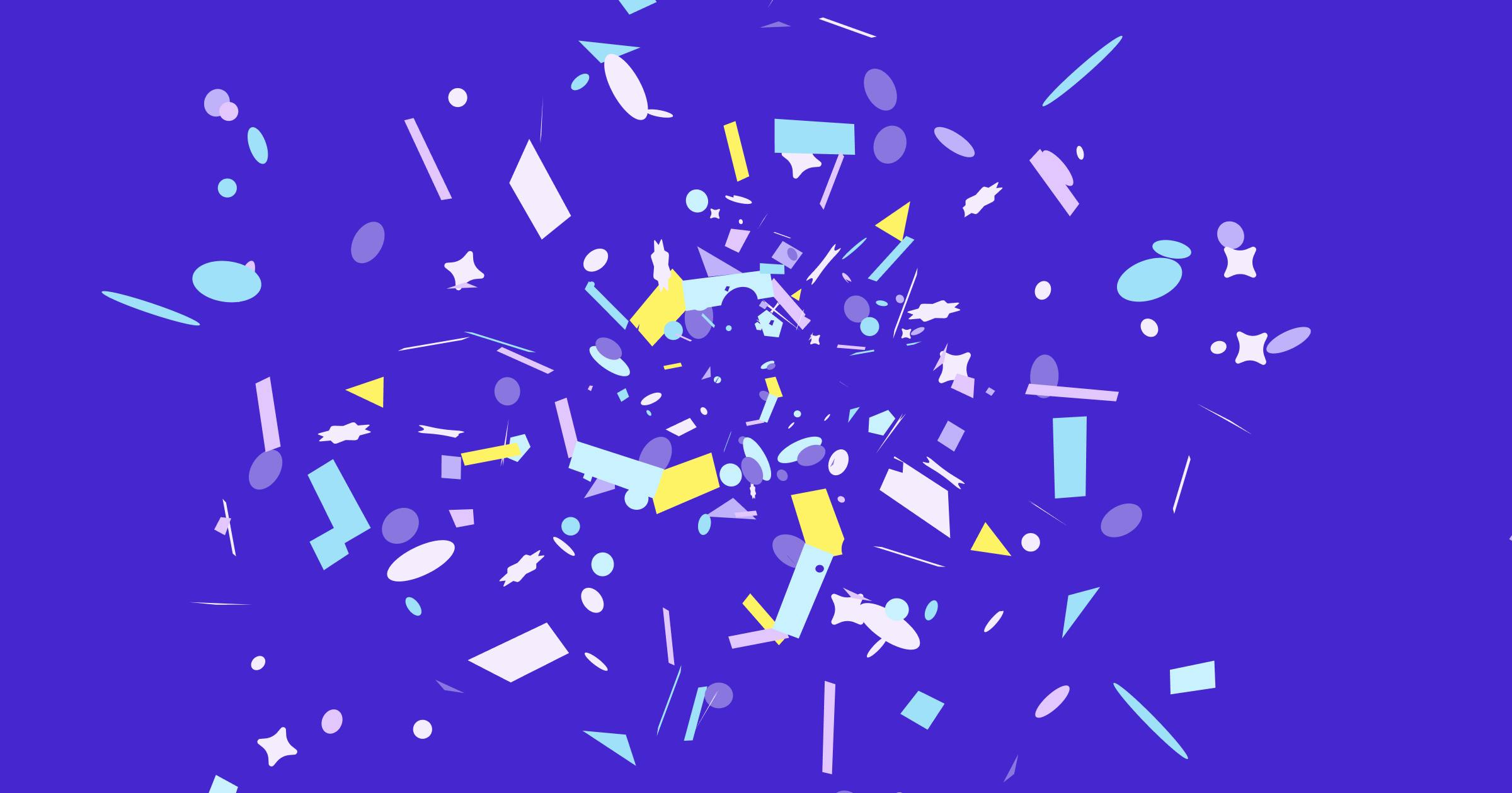 Confetti on a purple background