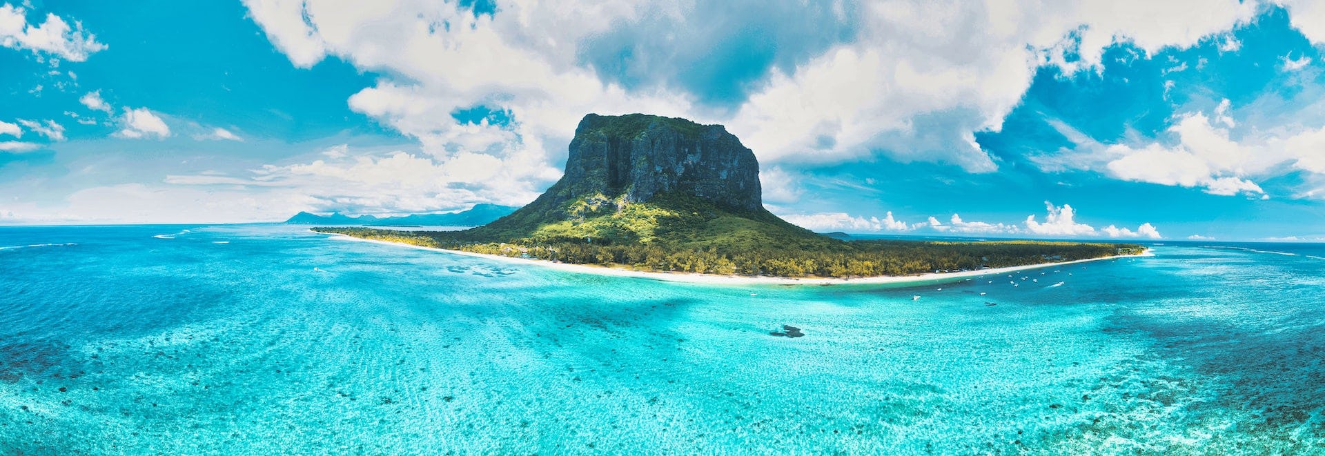 Le Morne Beach, Mauritius from the sea
