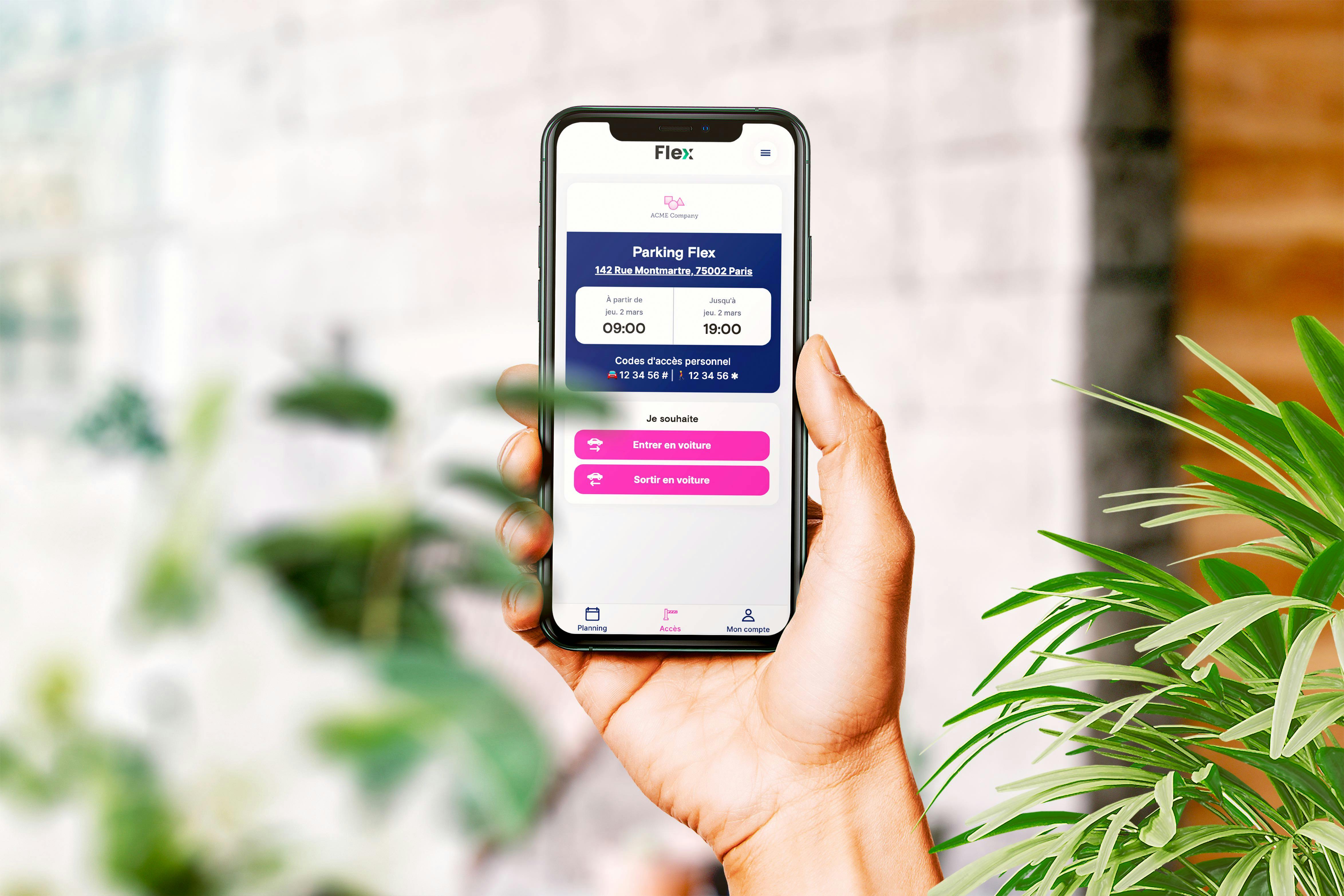 application Flex, parking entreprise, solution de stationnement, smart parking