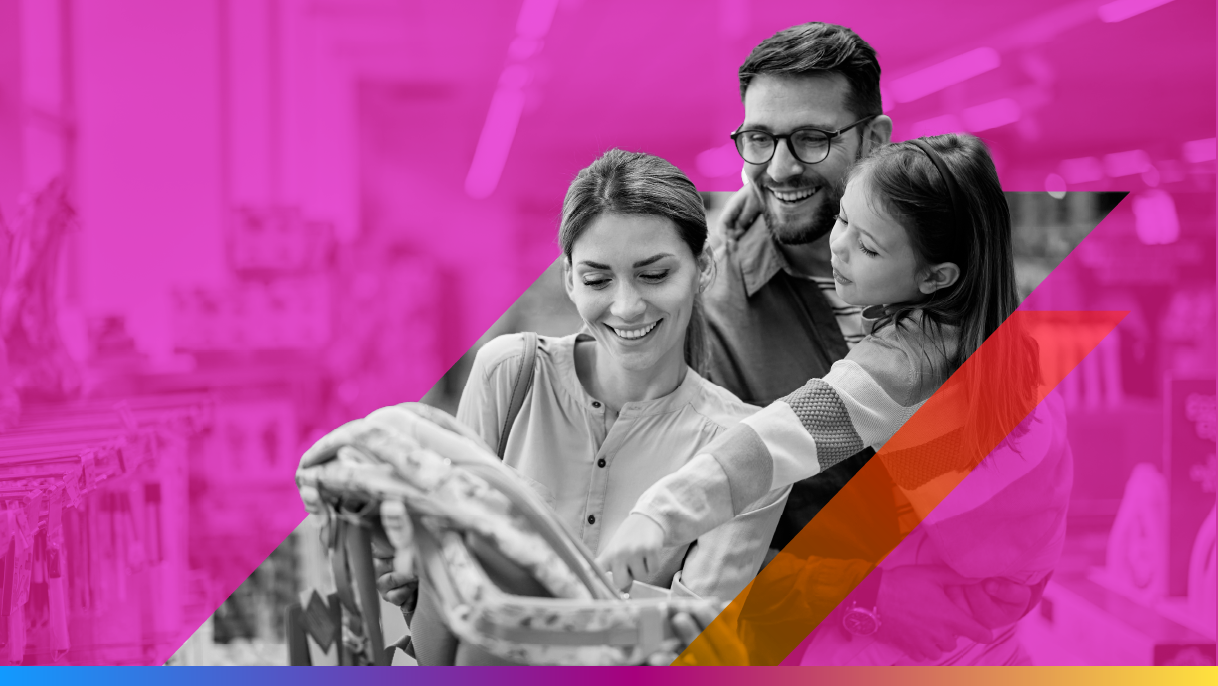 two people and a child shopping for a backpack - featured image for AI without context is just pattern matching article
