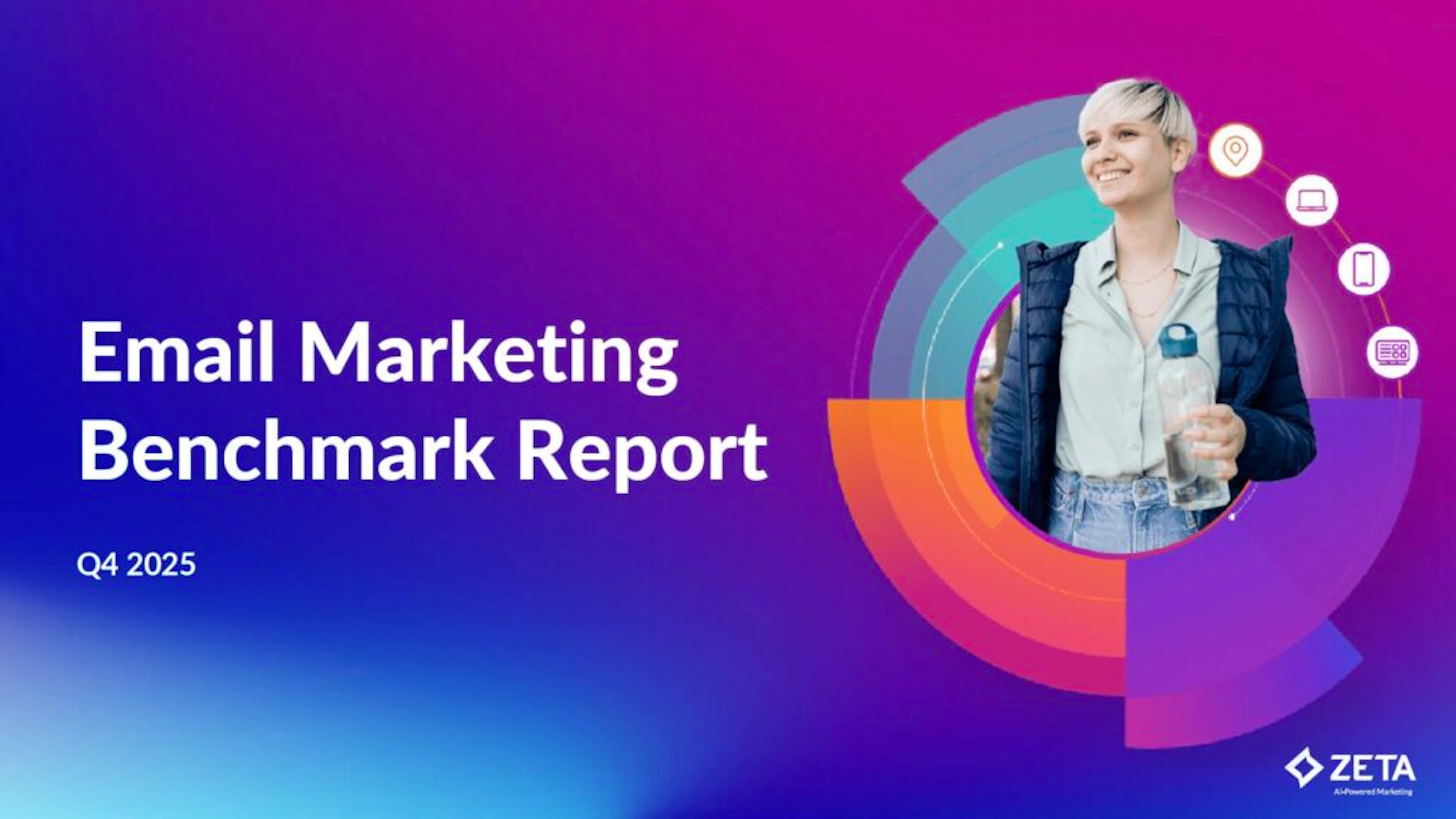 Graphic - The cover of the email benchmarks report