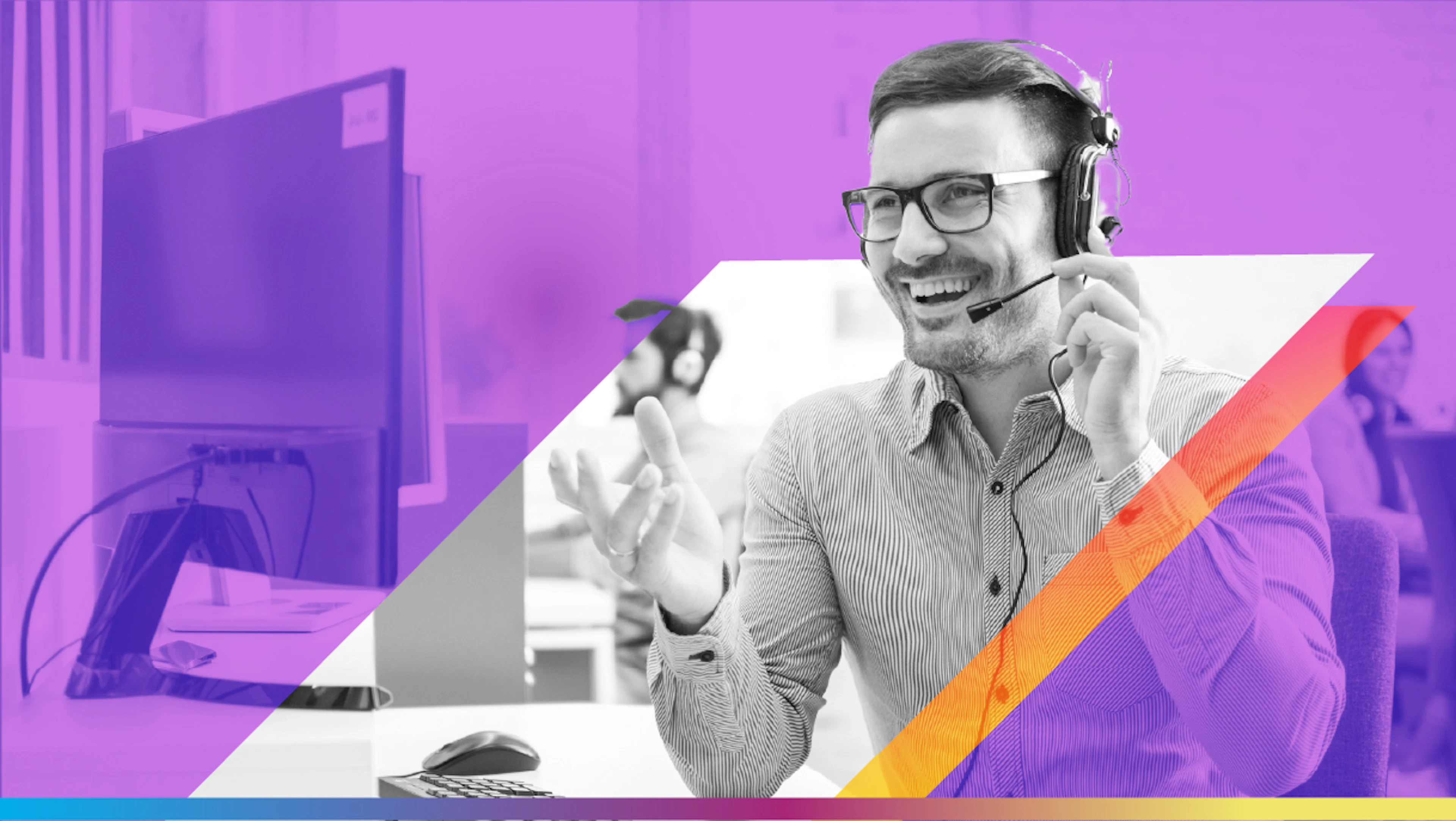 Person talking with a headset