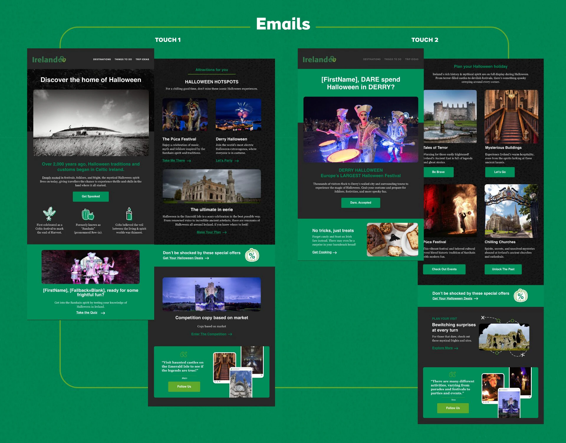 Irish Halloween email design by Tourism Ireland