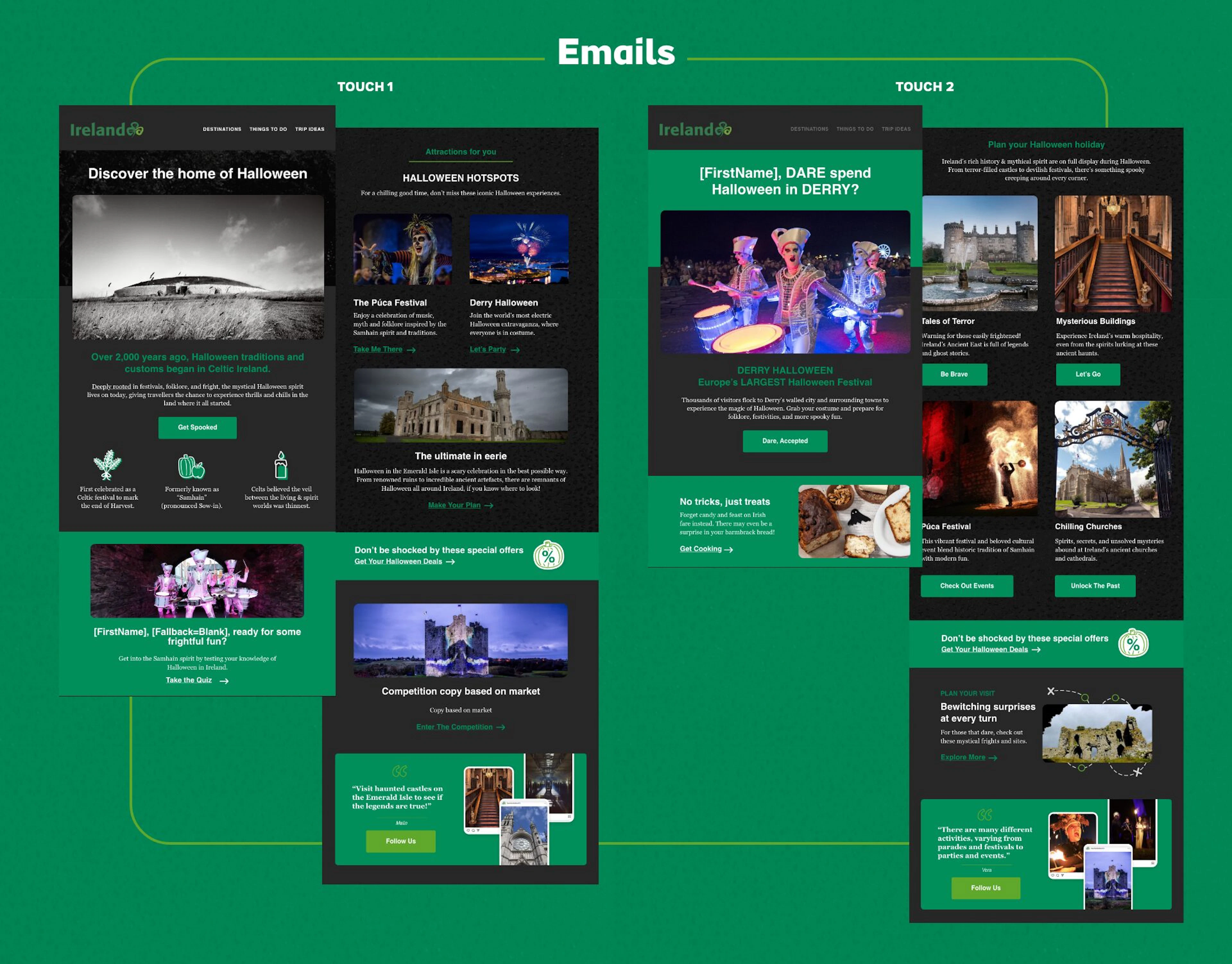 Irish Halloween email design by Tourism Ireland