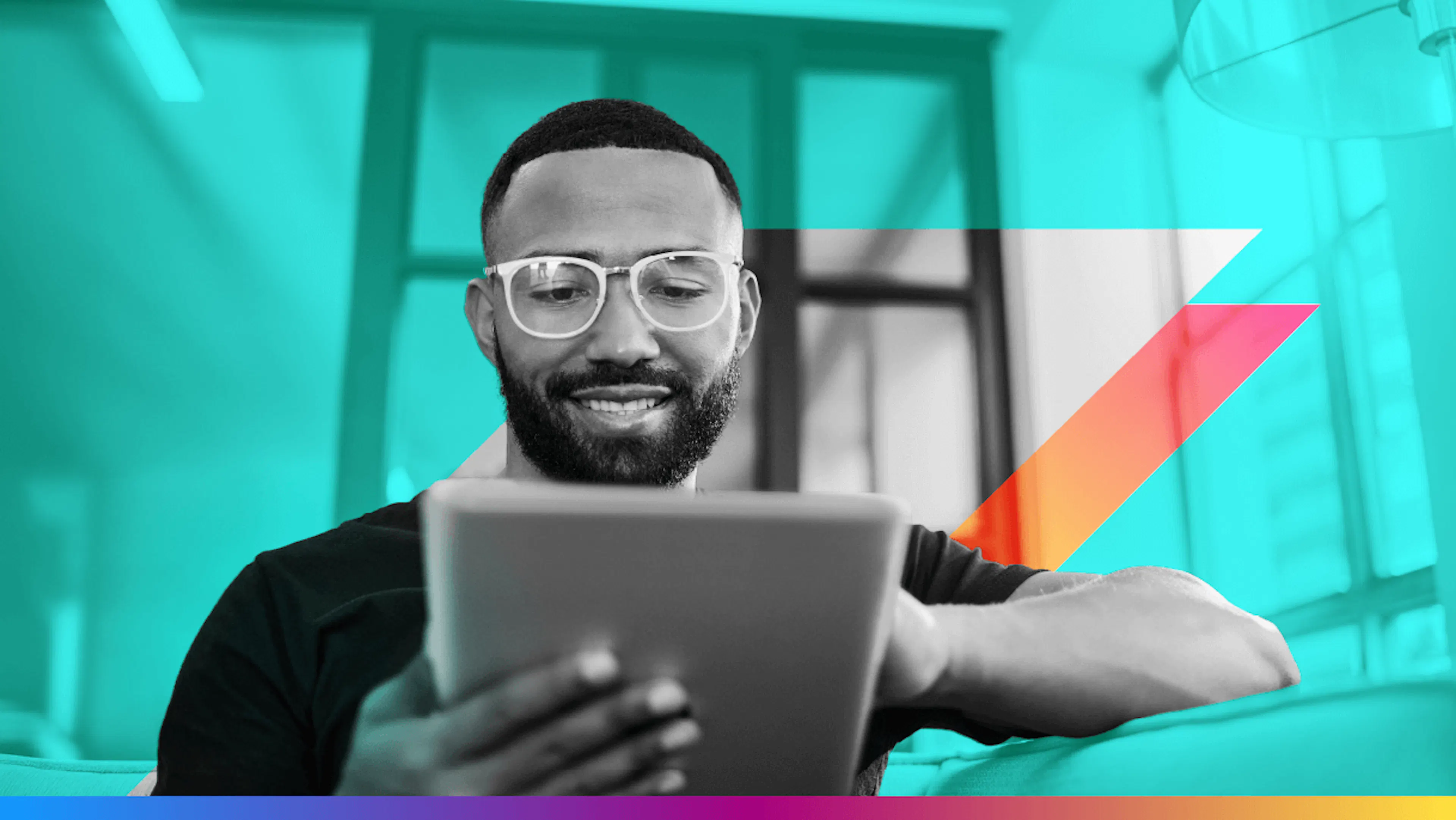 person smiling at a tablet - featured image for personalization for new email subscribers article