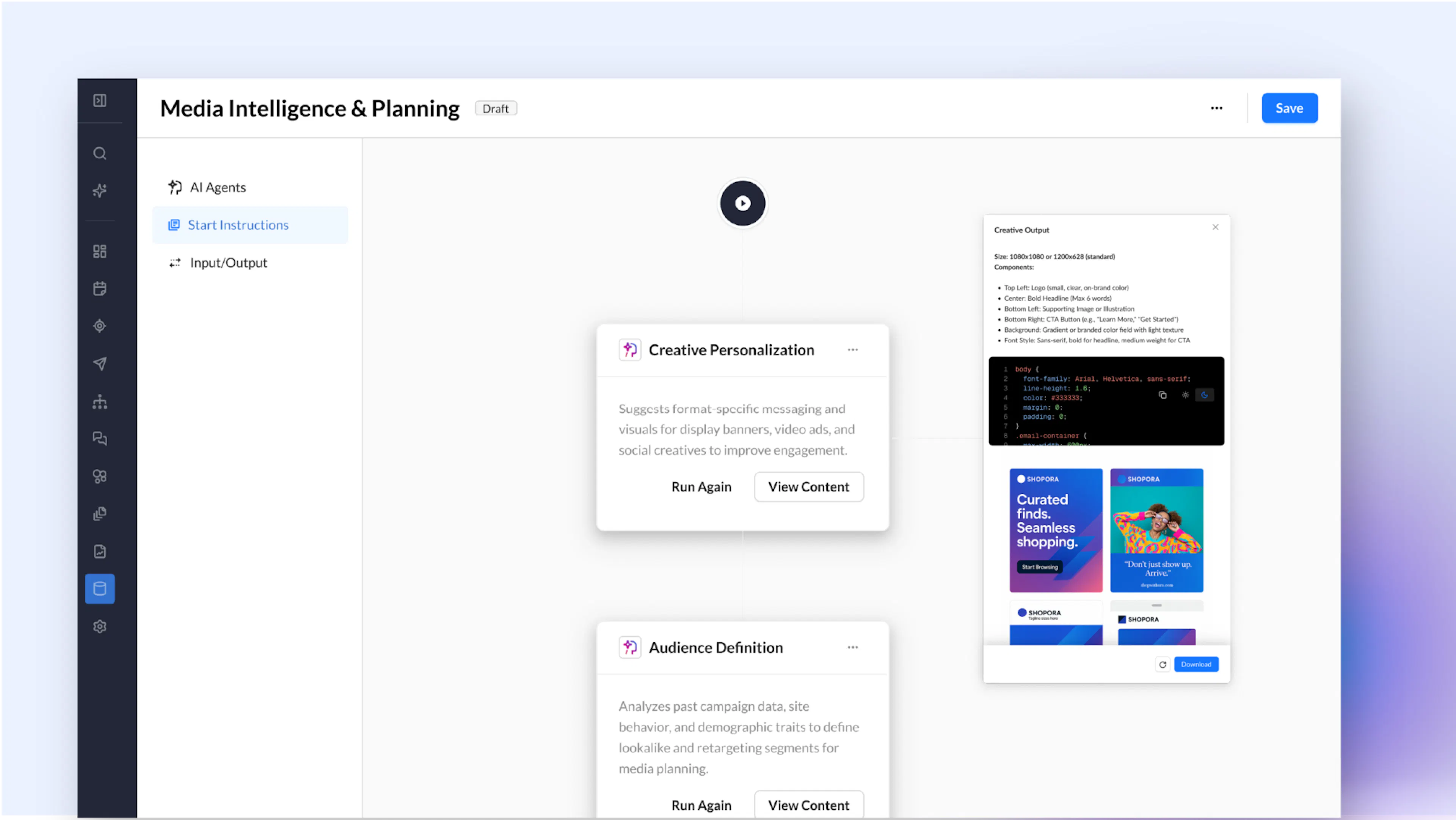 Screenshot of Zeta's Agentic Workflows