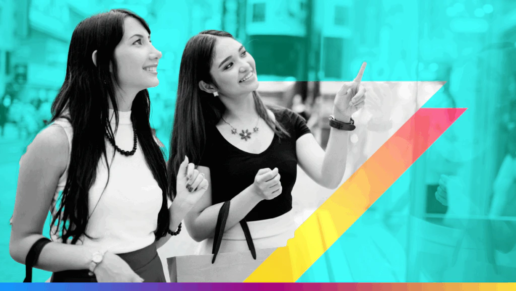 image of two people pointing to promote the marketing mindsets article