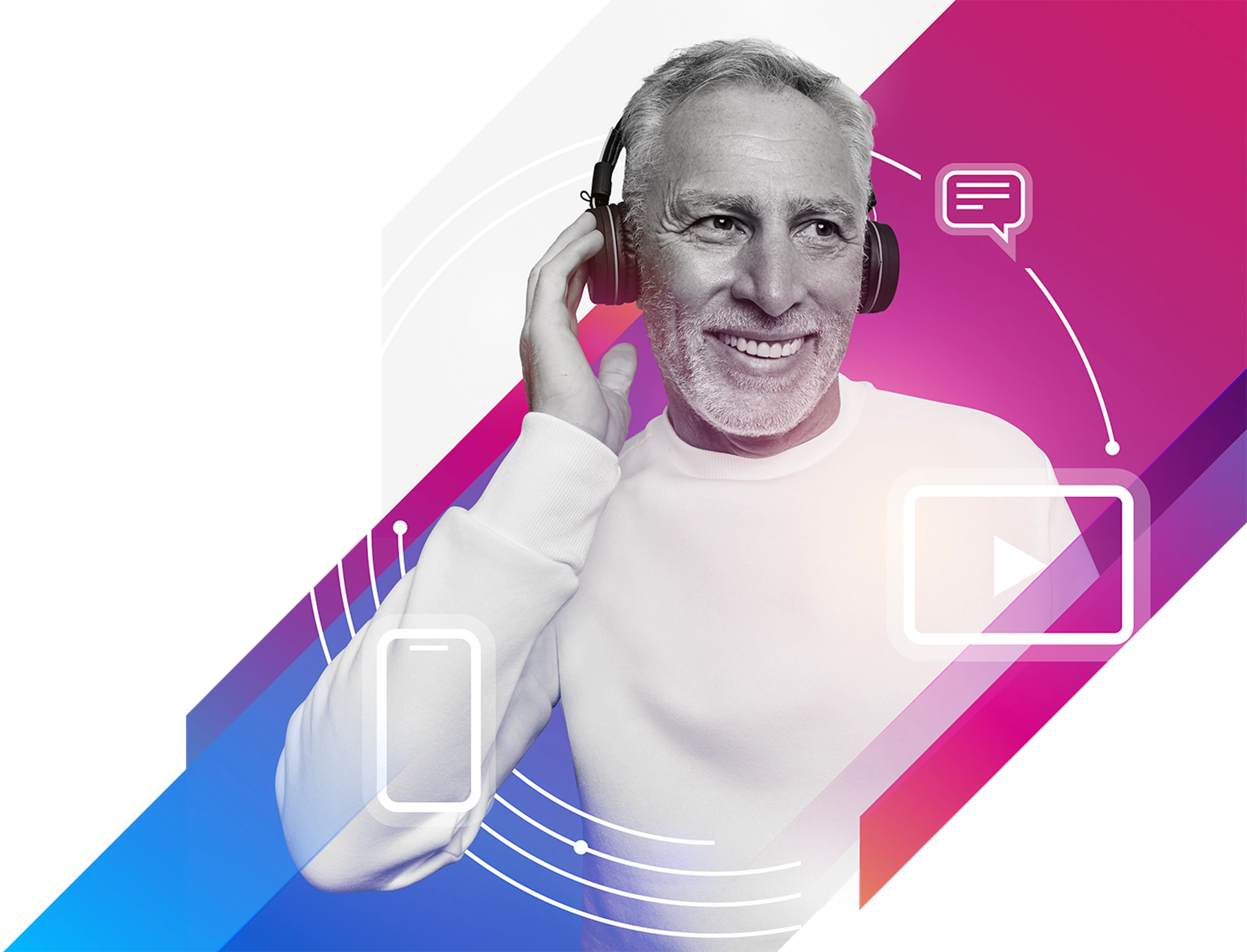 Man listening to headphones