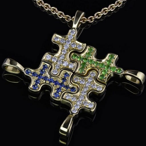 Puzzle - family necklace