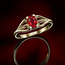 Engagement ring with ruby