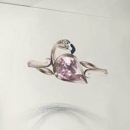 Flamingo ring with pink sapphire in rose gold.