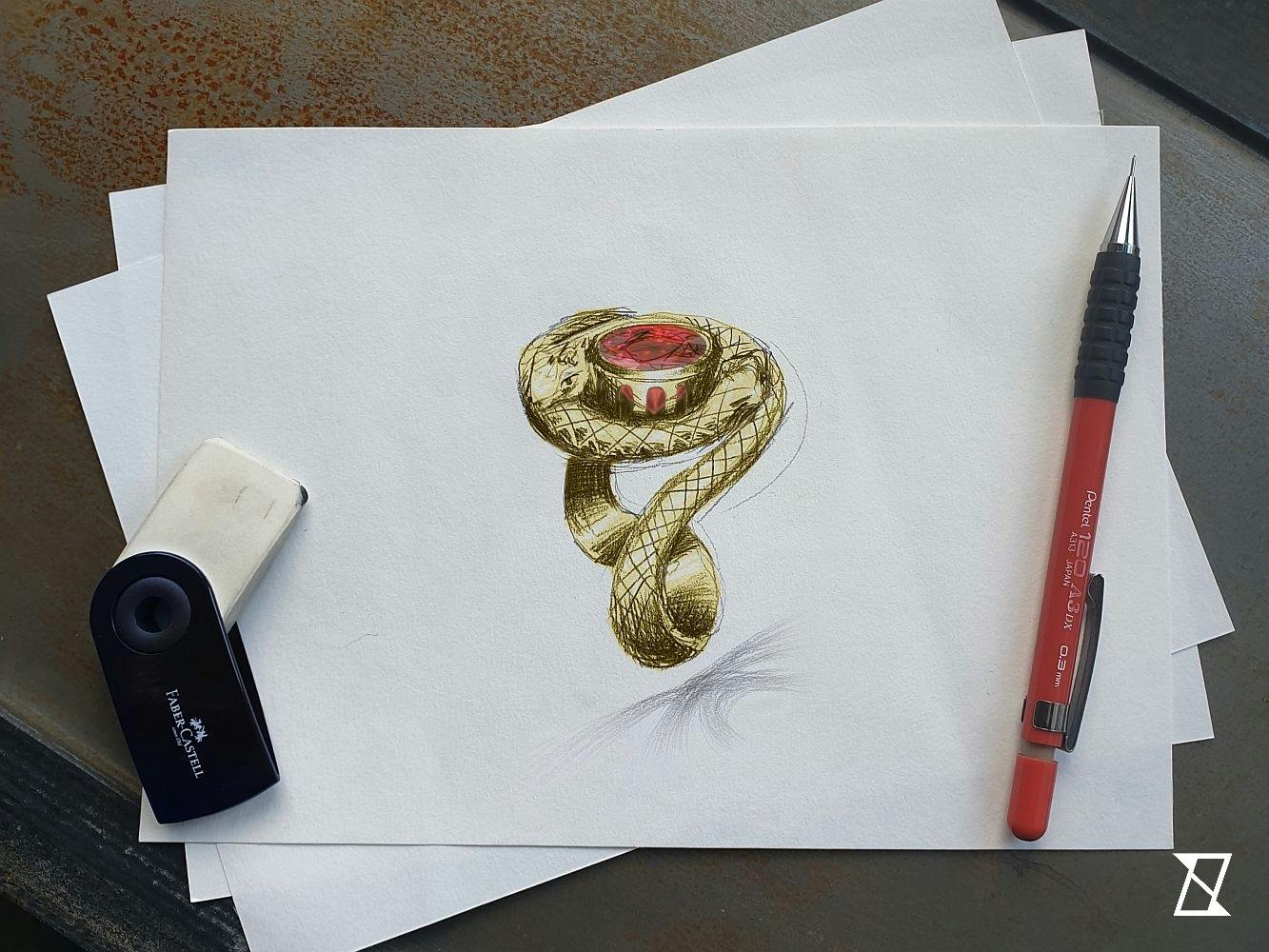 Concept sketch of a snake ring