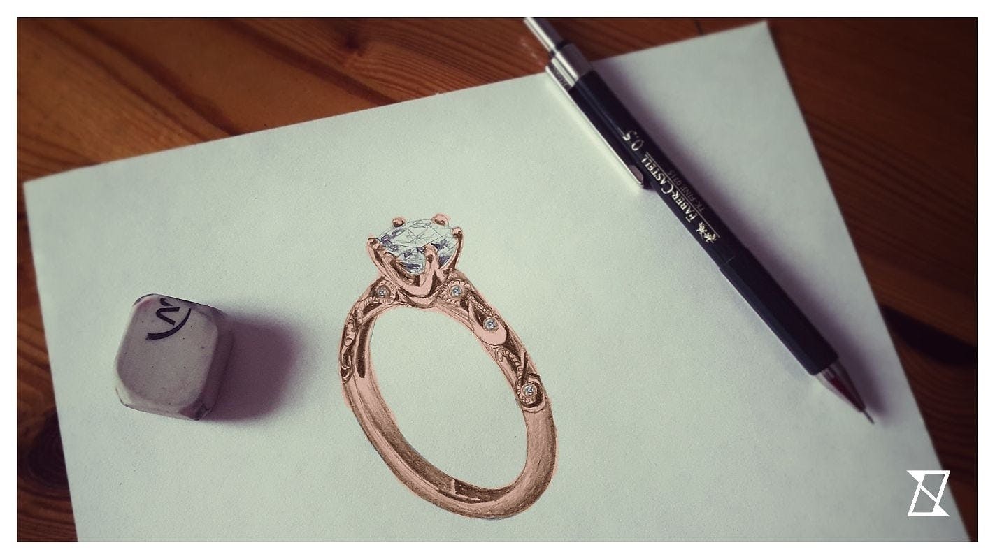 Bespoke engagement ring design. 