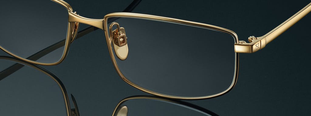 Okulary wykonane ręcznie z 18-karatowego złota