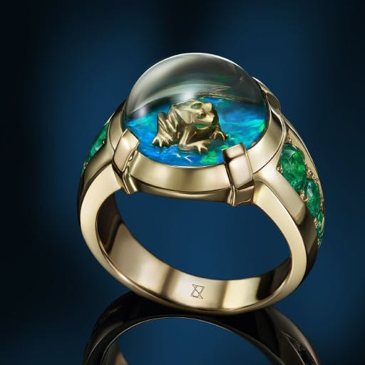  Signet ring with a frog