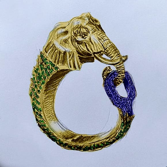 Luksusowa bransoleta z głową słonia 