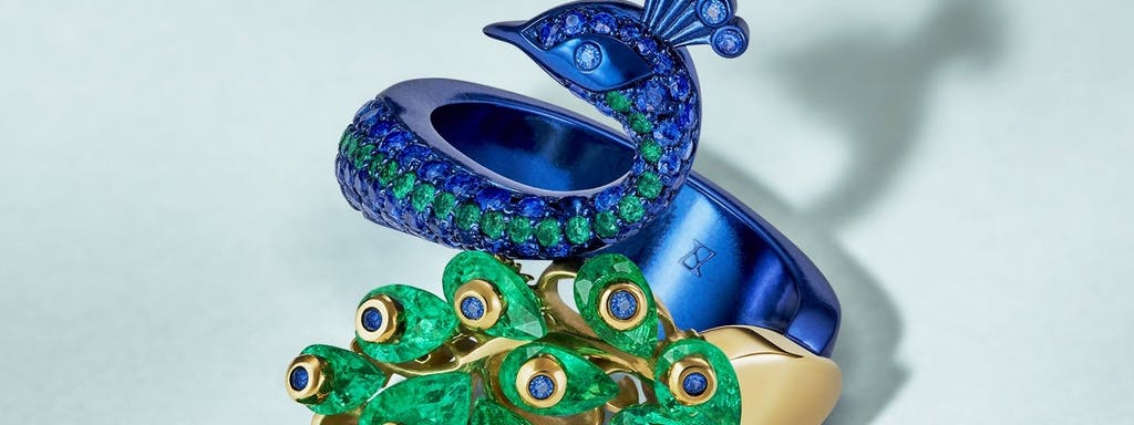 Peacock-shaped ring