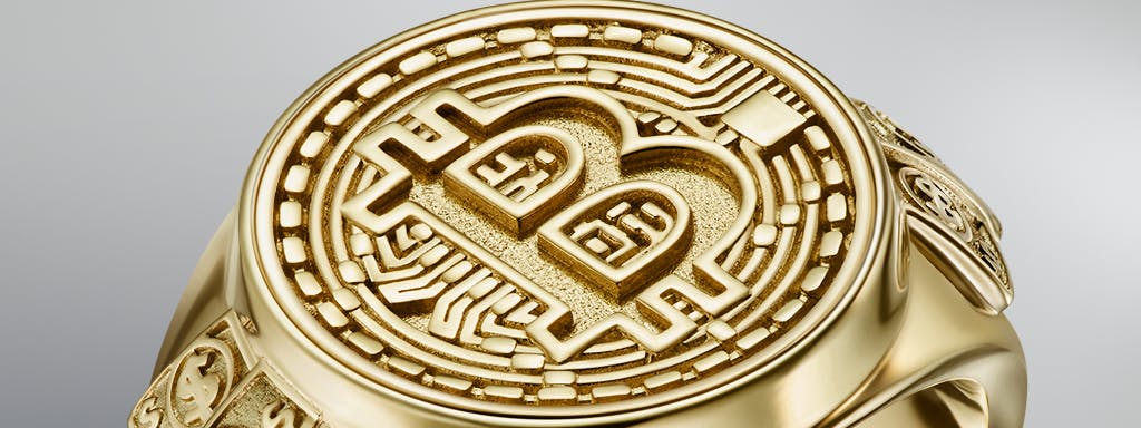 Sygnet na zamówienie z Bitcoinem