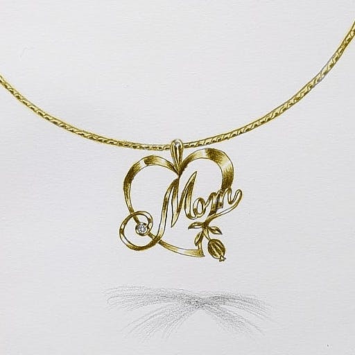Necklace for mother with a diamond.