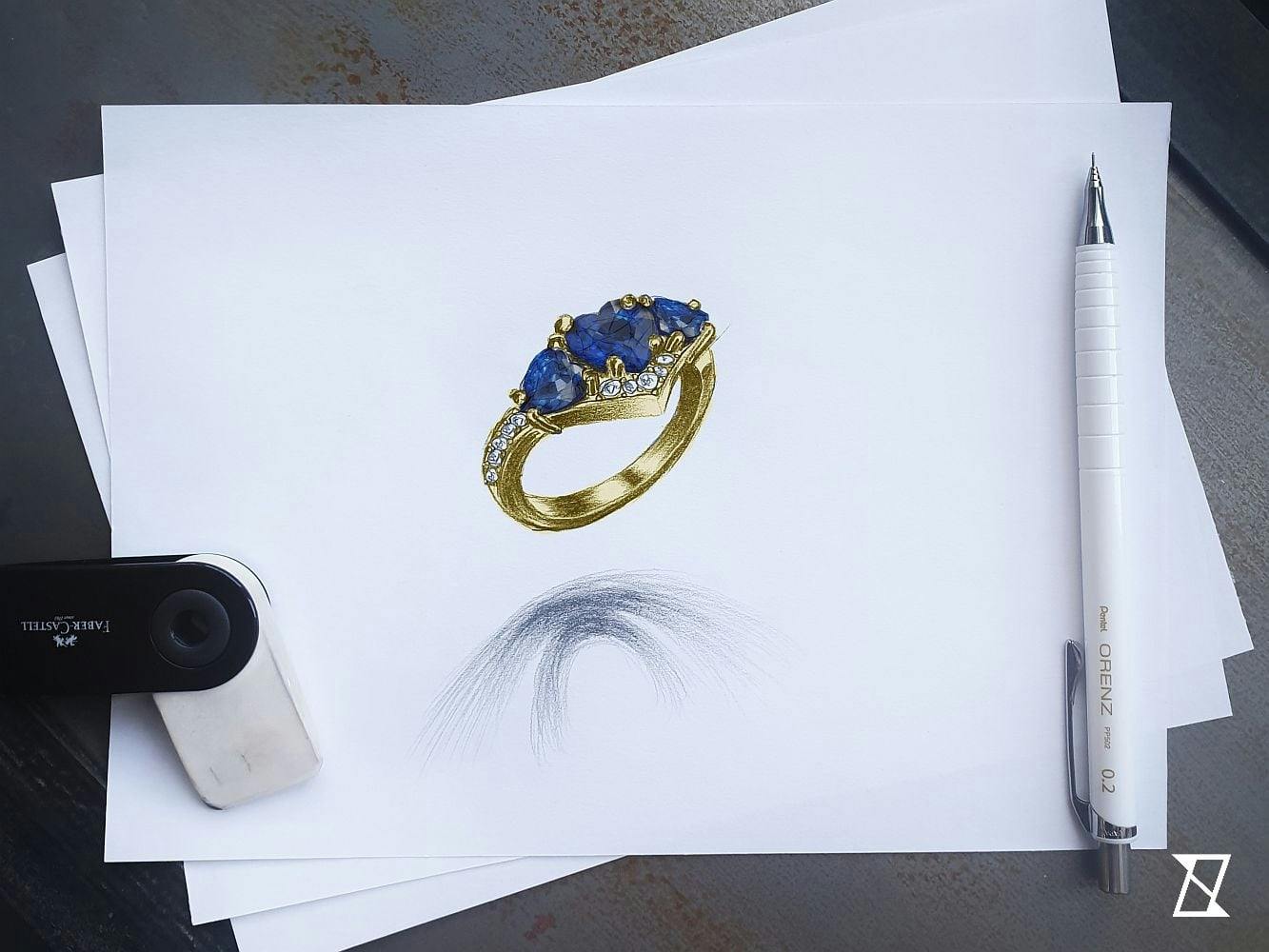 Bespoke ring design based on client's guidelines.