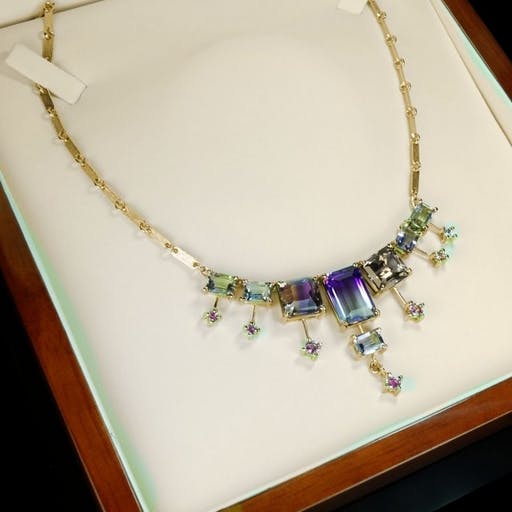 Necklace with ametrines