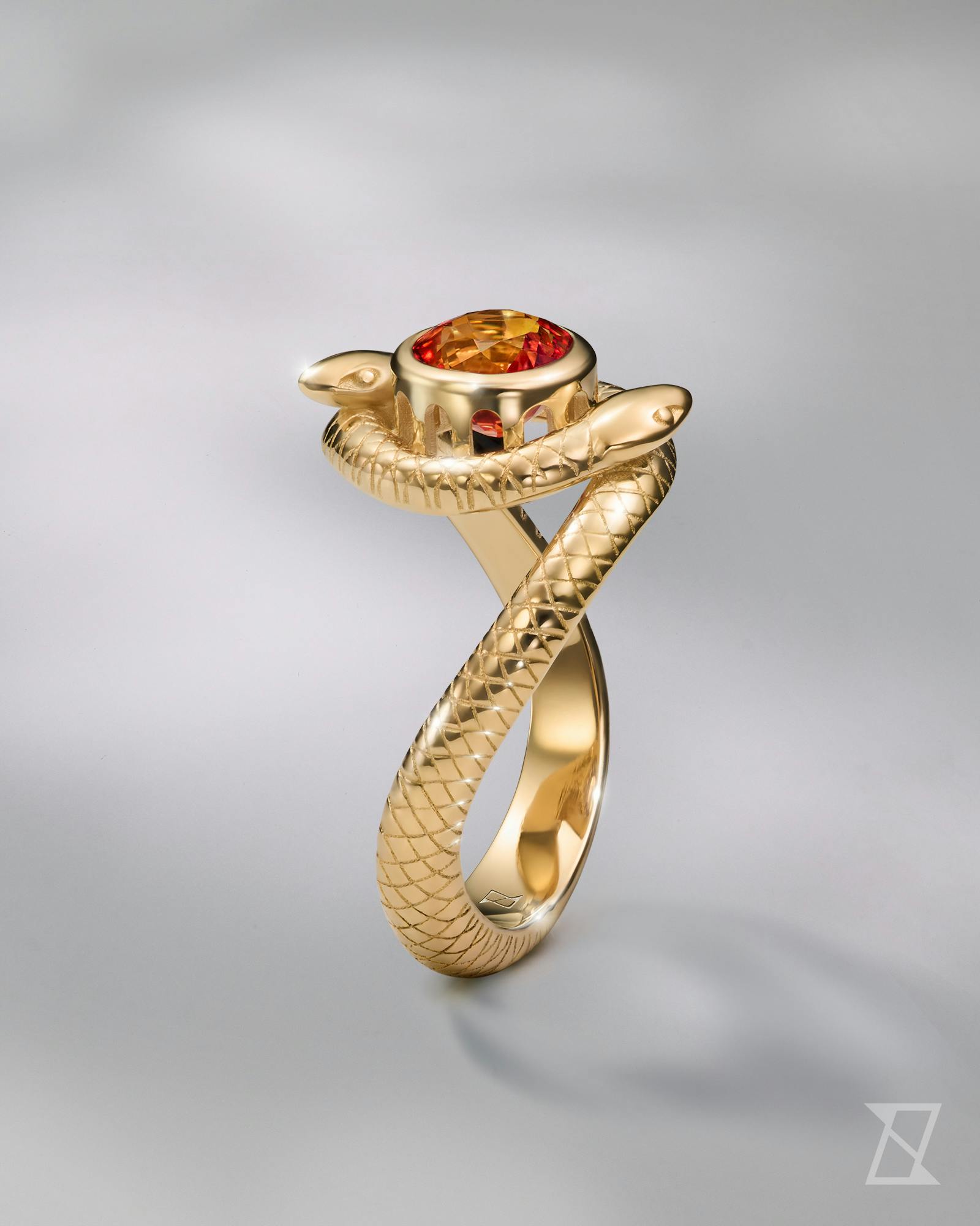 Engagement ring with a snake