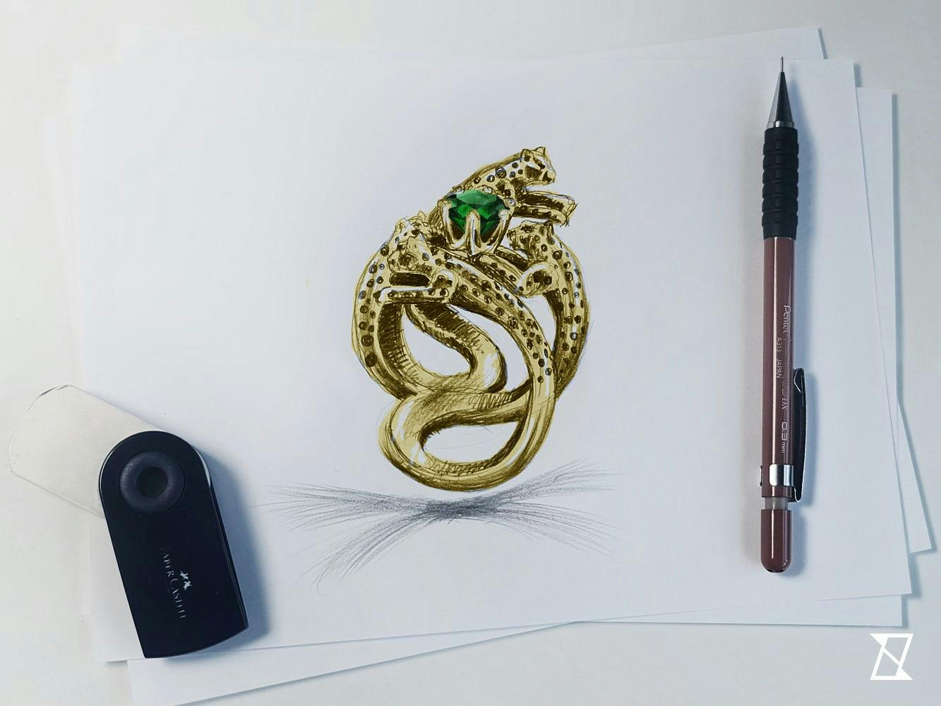 Custom-made Jaguar ring