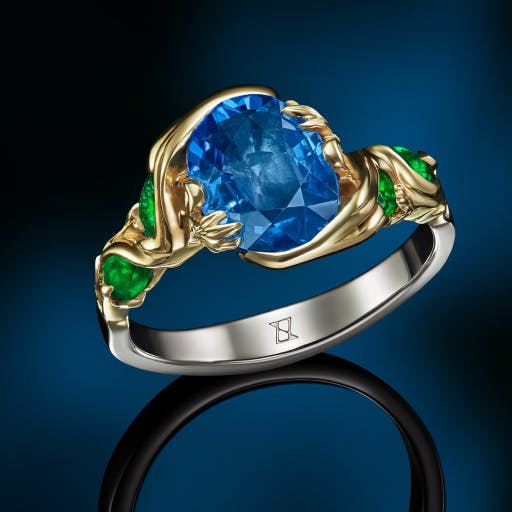 Ring with a blue stone