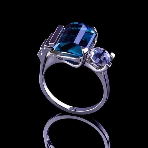 Ring with Indigo Tourmaline