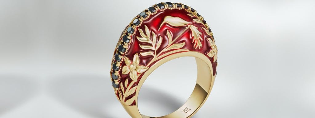 Pierścień w stylu chinoiserie baner