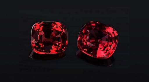 Two blood red spinels.