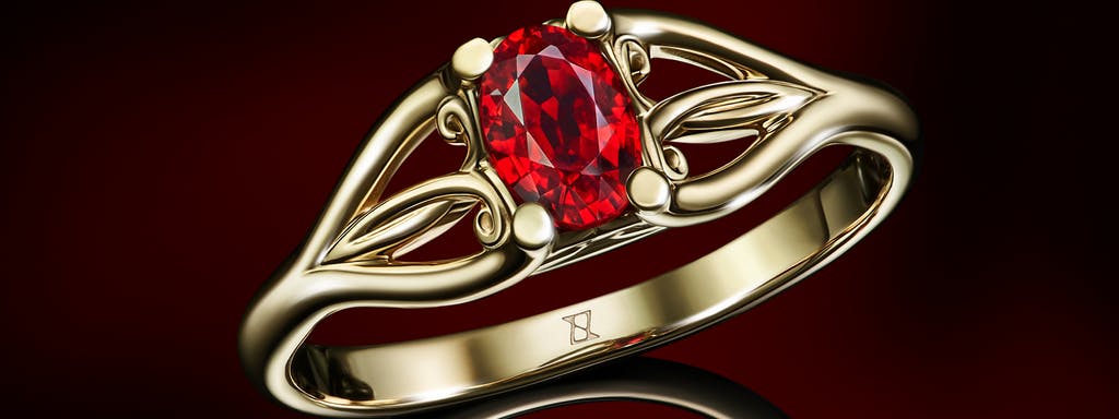 Bespoke ring with ruby