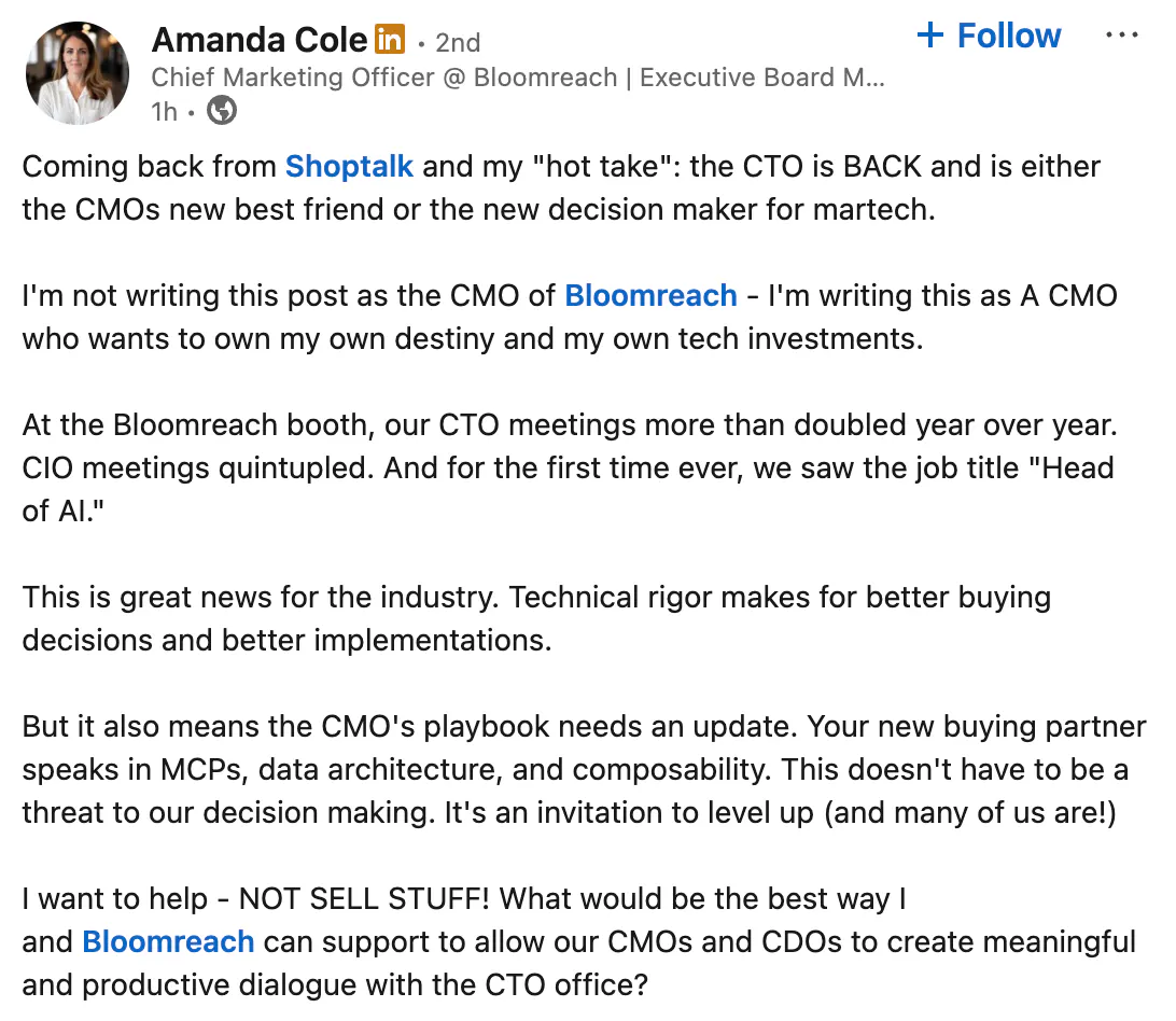 Shoptalk Post from Amanda Cole