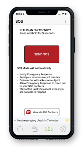 ZOLEO Emergency SOS Screen