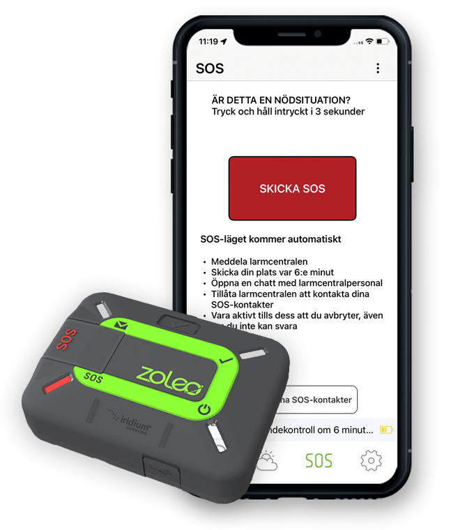 ZOLEO Emergency SOS App Screen