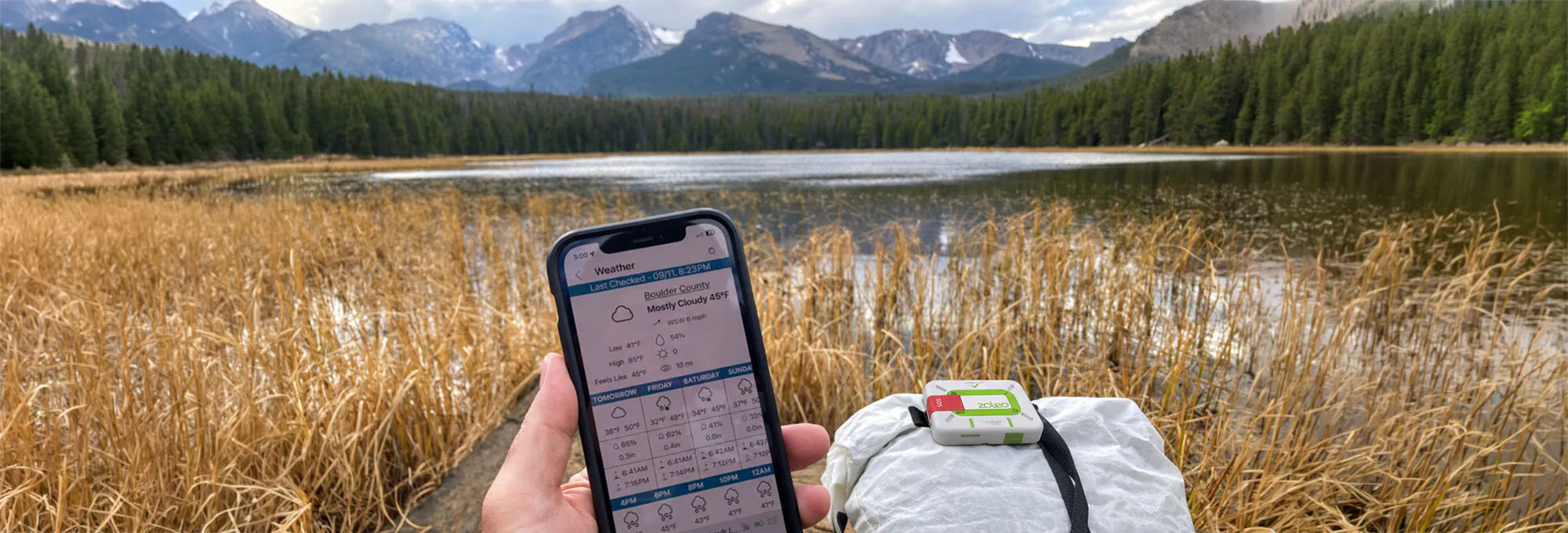 1500 ZOLEO satellite communicator and the ZOLEO weather app