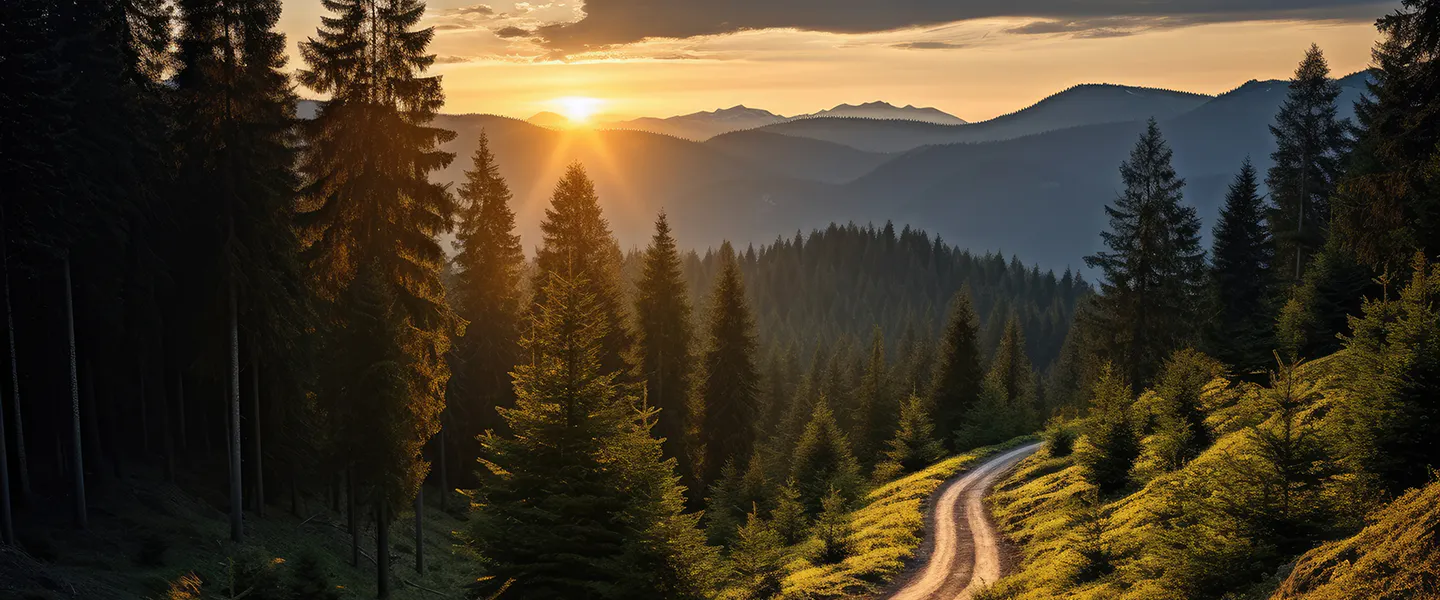 remote mountain sunset view