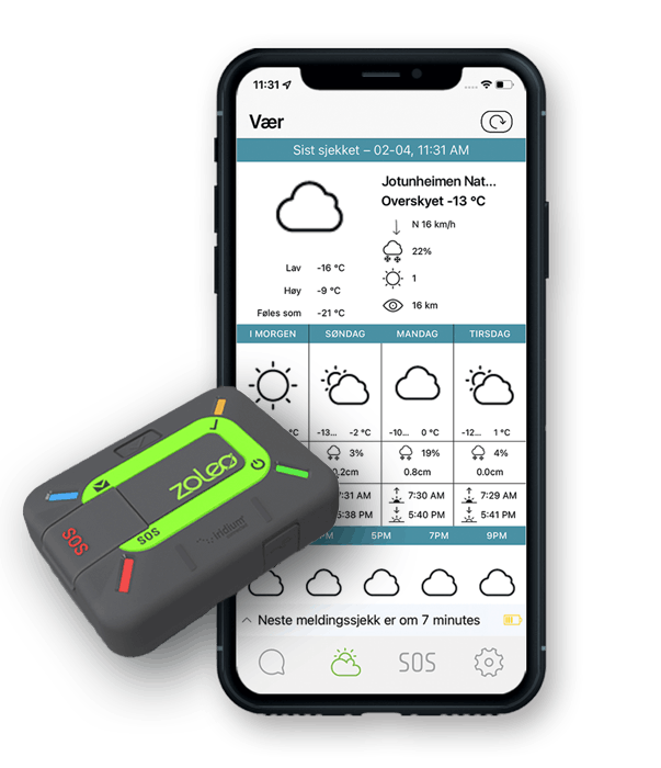 ZOLEO Weather App Screen